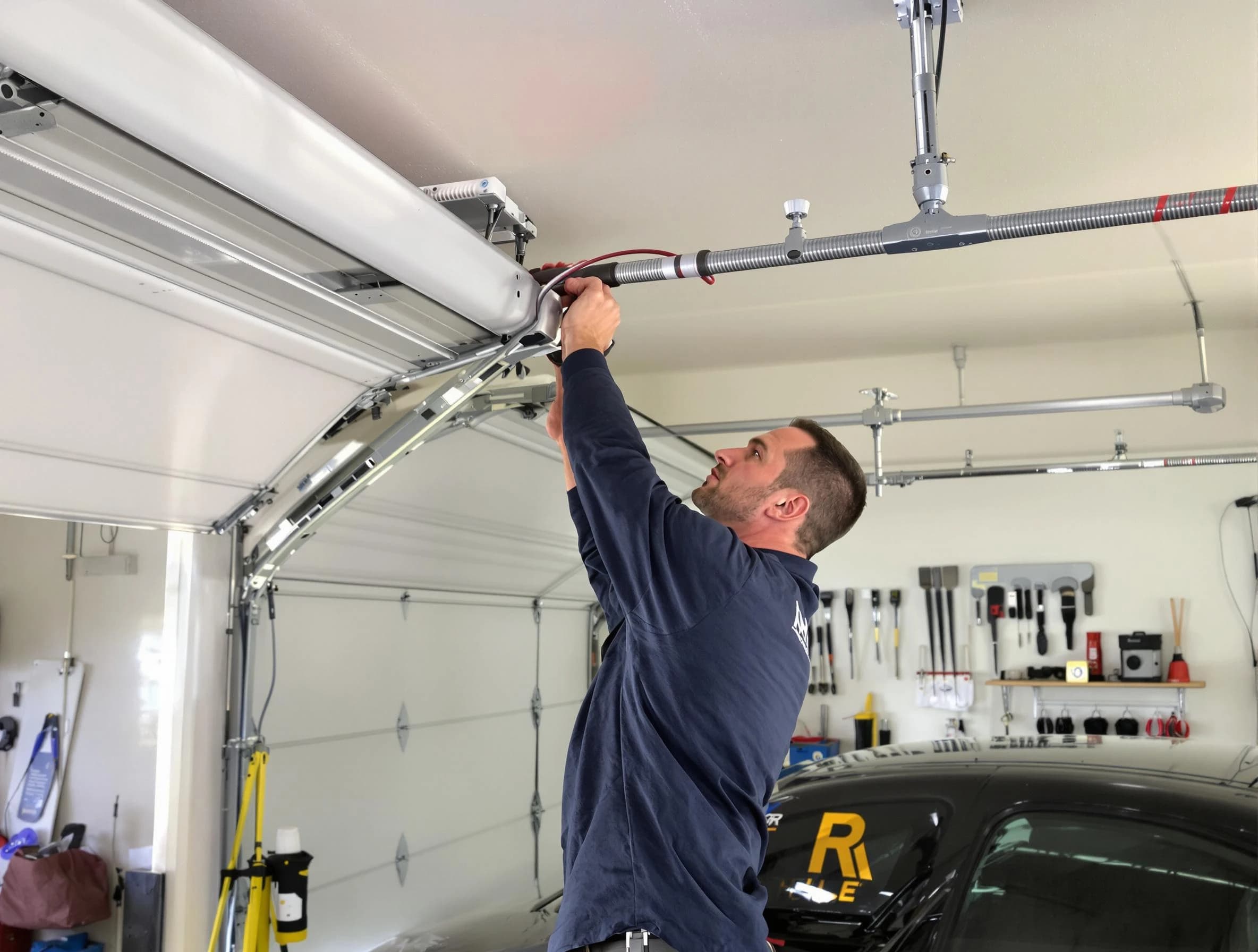 Quincy Garage Door Repair technician performing garage door cable repair in Quincy