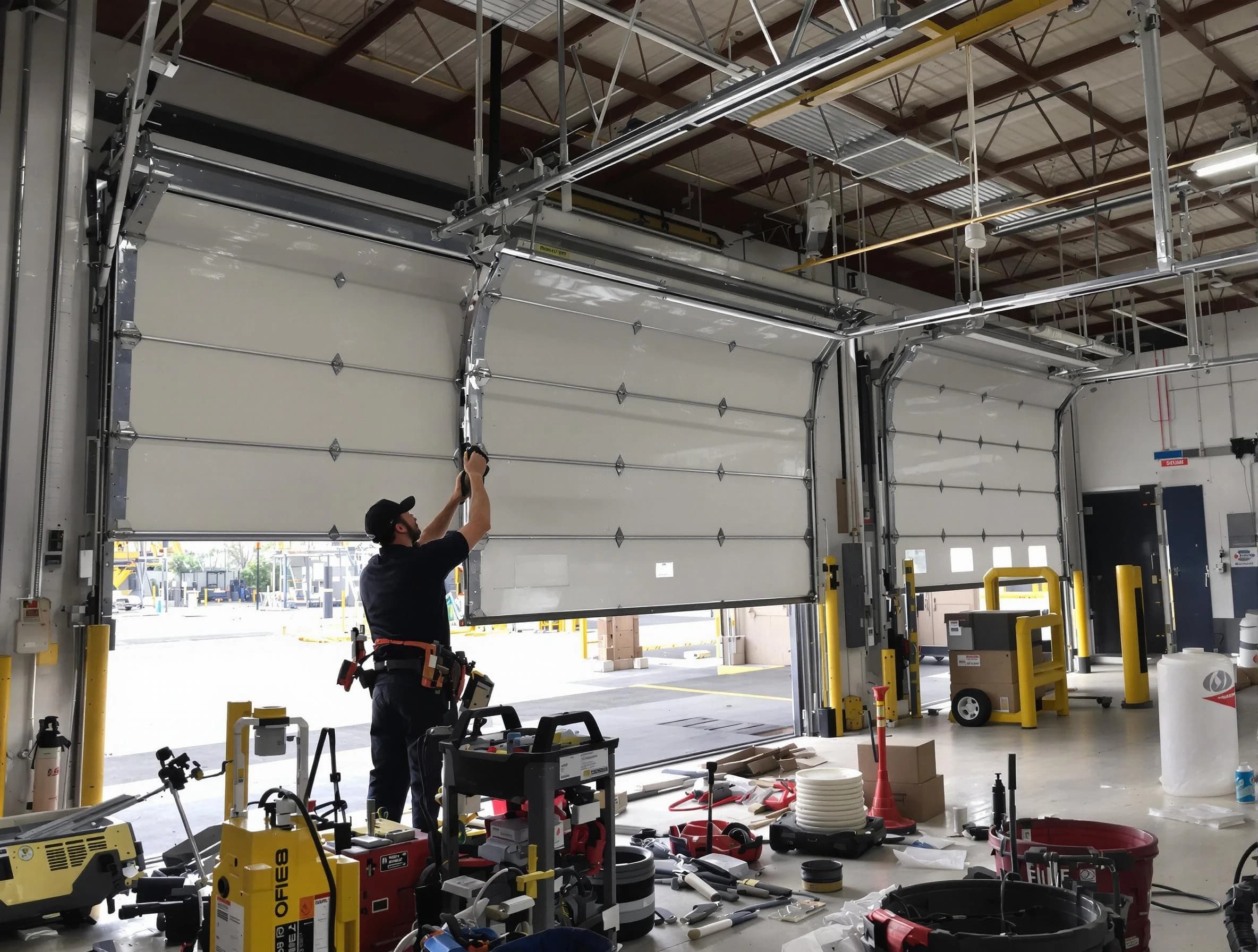 Quincy Garage Door Repair technician performing commercial garage door repair in Quincy