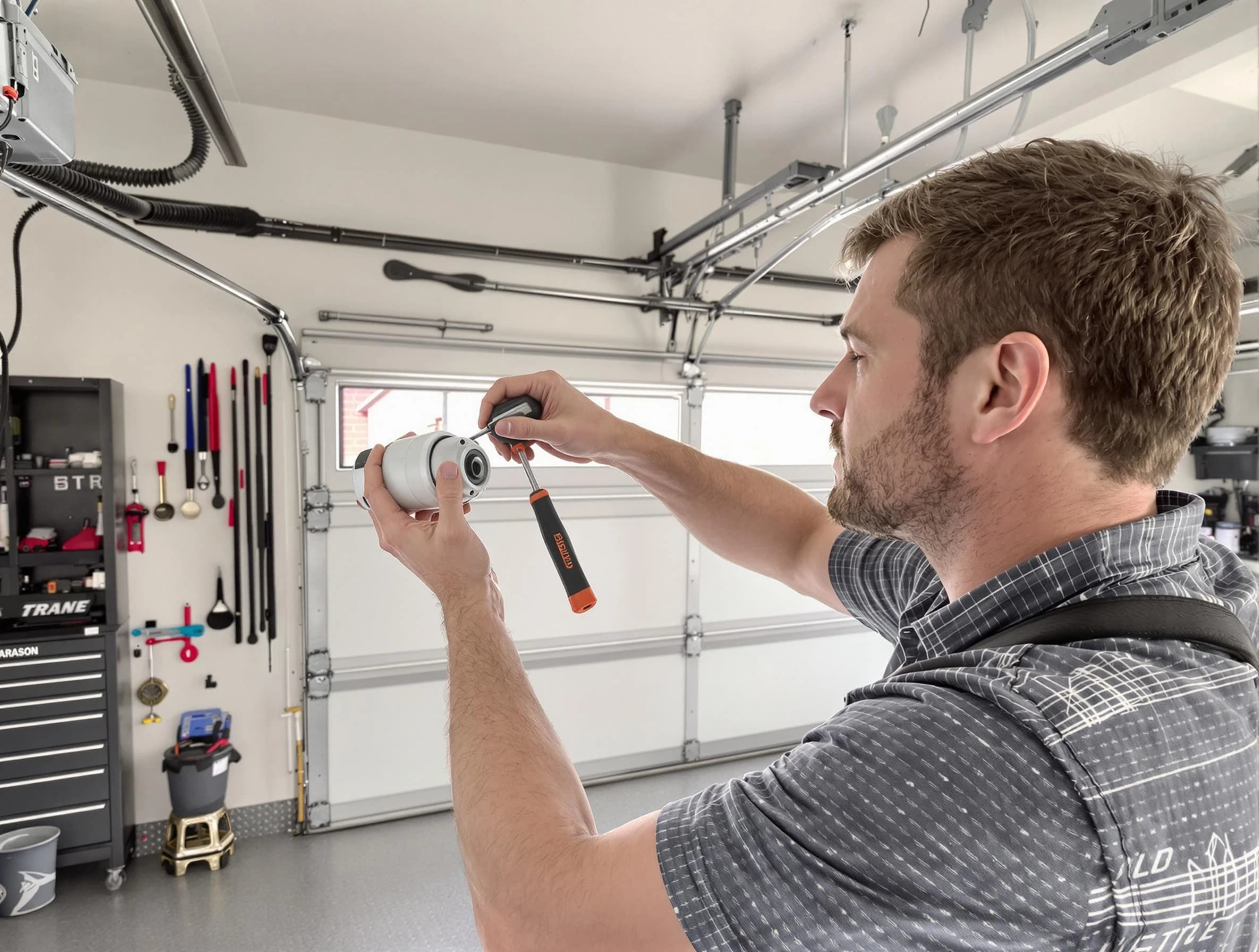 Garage door opener repair service by Quincy Garage Door Repair in Quincy