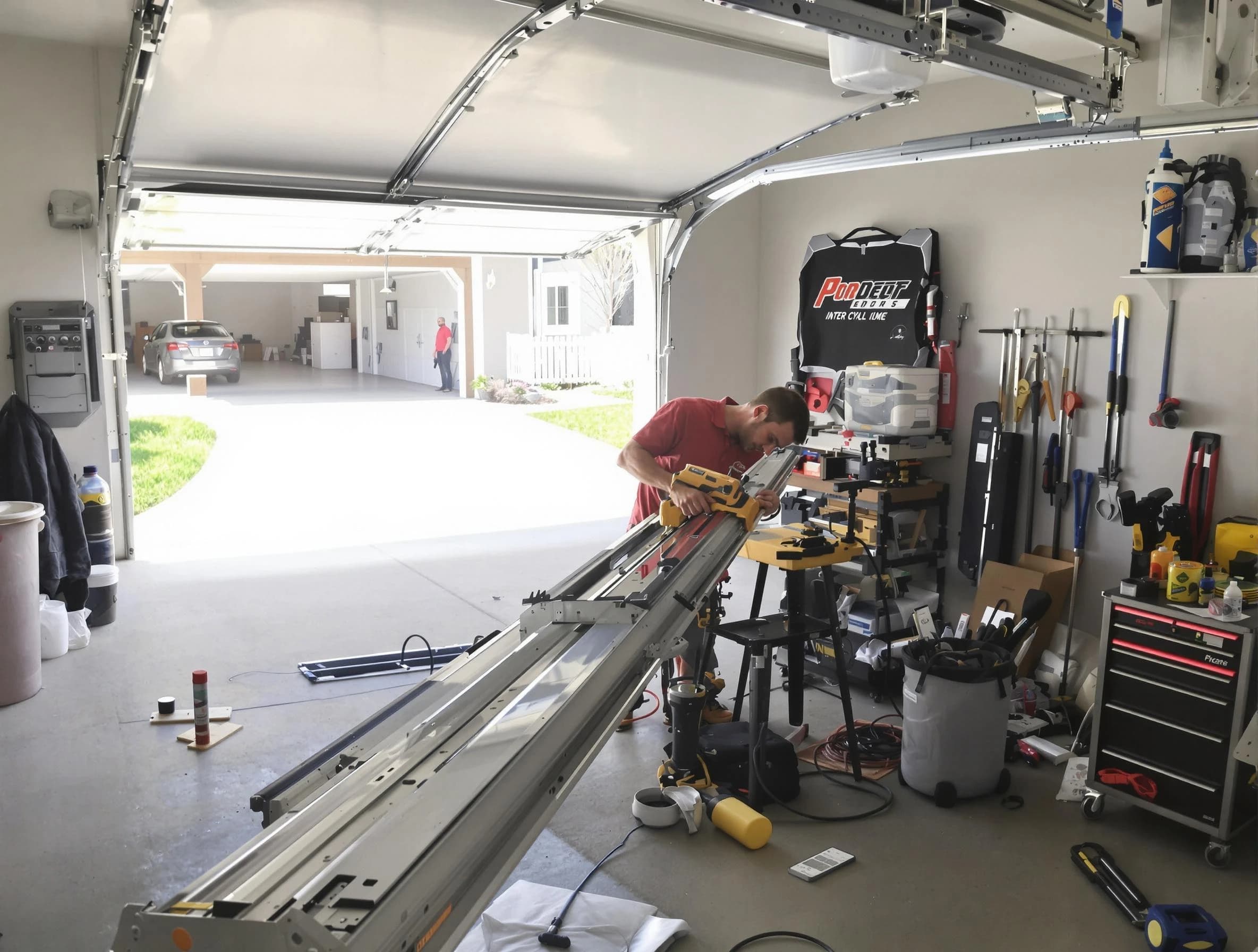 Quincy Garage Door Repair expert performing track repair in Quincy