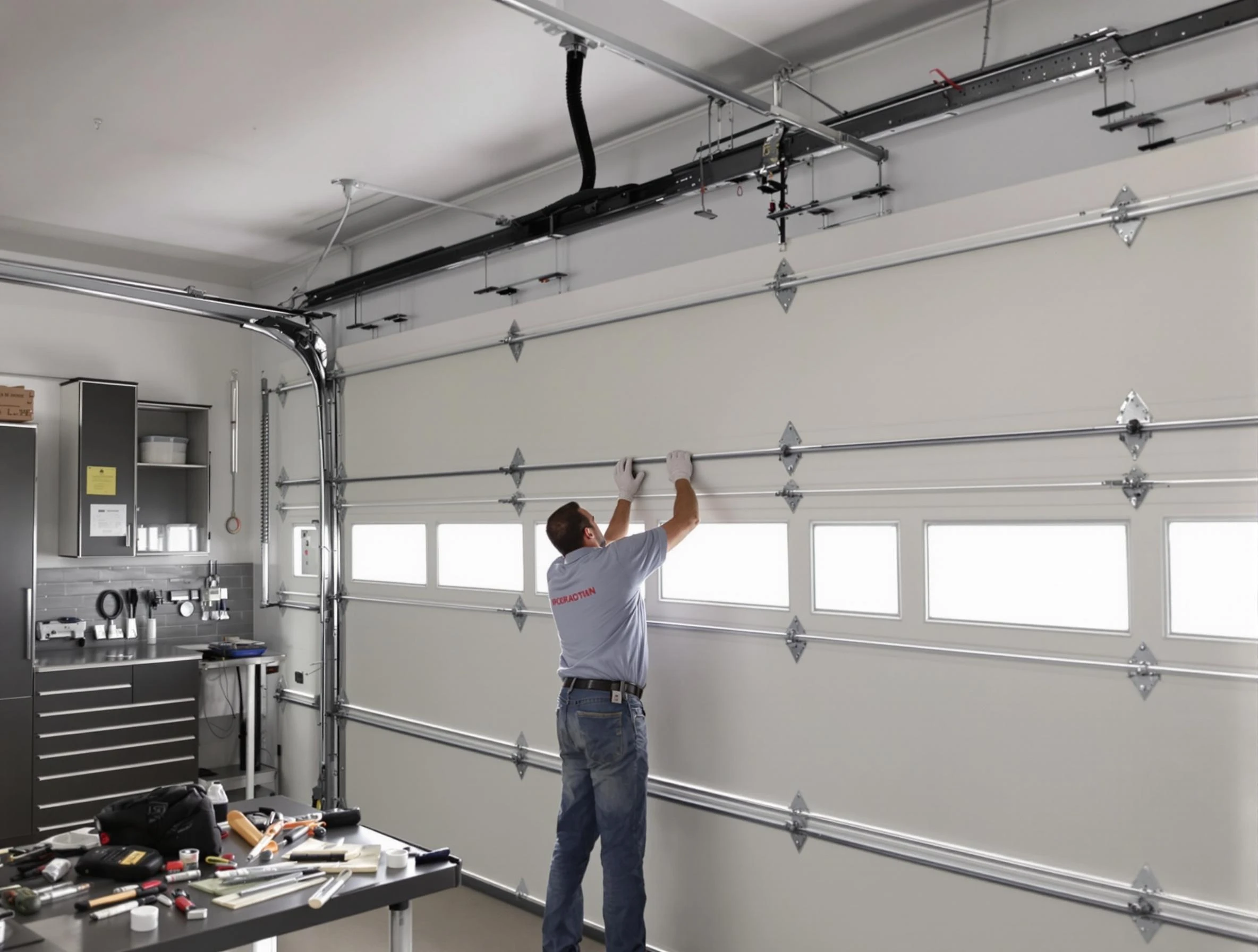 Garage Door Track Repair in Quincy